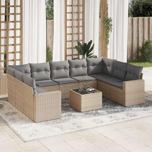 VidaXL Polyrattan Kerti Ülőgarnitúra - 10 részes - Bézs