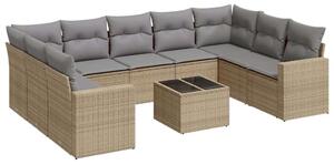 VidaXL Polyrattan Kerti Ülőgarnitúra - 10 részes - Bézs