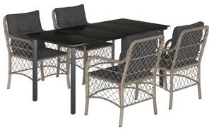 VidaXL Polyrattan Kerti Étkezőgarnitúra - 5 részes