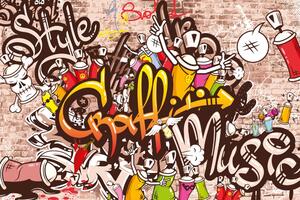 Öntapadó tapéta vidám graffiti fal