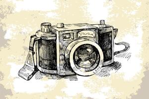 Öntapadó tapéta retró fényképező gép