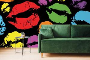 Öntapadó tapéta pop art csókok