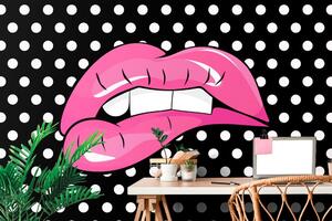 Öntapadó tapéta pop art rózsaszín ajkak