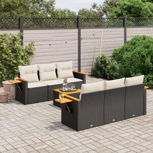 VidaXL Polyrattan Kerti Ülőgarnitúra - 7 részes - Fekete
