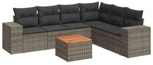 VidaXL Polyrattan Kerti Ülőgarnitúra - 7 részes - Szürke