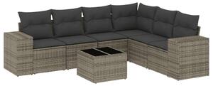 VidaXL Polyrattan Kerti Ülőgarnitúra - 7 részes - Szürke