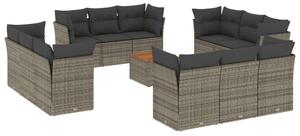 VidaXL Polyrattan Kerti Ülőgarnitúra - 13 részes - Szürke