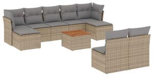 VidaXL Polyrattan Kerti Ülőgarnitúra - 10 részes - Bézs