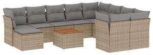 VidaXL Polyrattan Kerti Ülőgarnitúra - 11 részes - Bézs