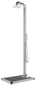 Rozsdamentes acél kerti zuhany szürke aljjal 230 cm