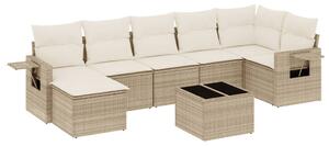 VidaXL Polyrattan Kerti Ülőgarnitúra - 8 részes - Bézs