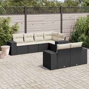 VidaXL Polyrattan Kerti Ülőgarnitúra - 7 részes - Fekete