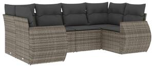 VidaXL 6 részes szürke polyrattan kerti ülőgarnitúra párnákkal