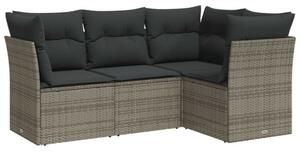 VidaXL Polyrattan Kerti Ülőgarnitúra - 4 részes - Szürke