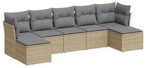 Polyrattan Kerti Ülőgarnitúra - 7 részes - Bézs