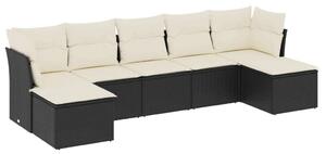 VidaXL Polyrattan Kerti Ülőgarnitúra - 7 részes - Fekete