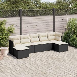 VidaXL Polyrattan Kerti Ülőgarnitúra - 7 részes - Fekete