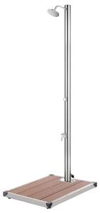 Rozsdamentes acél kerti zuhany barna aljjal 220 cm