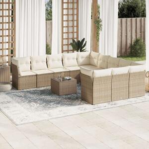 VidaXL Polyrattan Kerti Ülőgarnitúra - Bézs - 12 részes