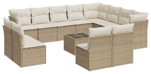 VidaXL Polyrattan Kerti Ülőgarnitúra - 13 részes - Bézs