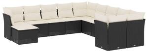 VidaXL Polyrattan Kerti Ülőgarnitúra - 11 részes - Fekete