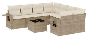 VidaXL Polyrattan Kerti Ülőgarnitúra - 9 részes - Bézs