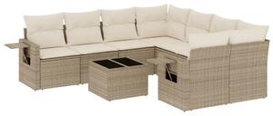 VidaXL Polyrattan Kerti Ülőgarnitúra - 9 részes - Bézs