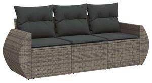 VidaXL 3 részes Polyrattan Kerti Ülőgarnitúra - Szürke