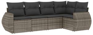 VidaXL 5 részes szürke polyrattan kerti ülőgarnitúra