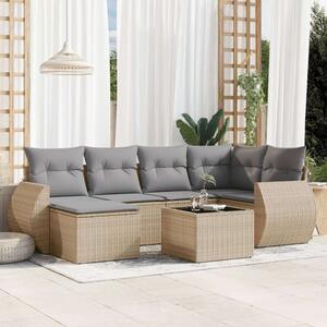 VidaXL Polyrattan Kerti Ülőgarnitúra - 7 részes - Bézs