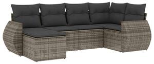 Polyrattan Kerti Ülőgarnitúra - 6 részes - Szürke