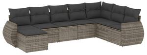 VidaXL Polyrattan Kerti Ülőgarnitúra - 8 részes - Szürke