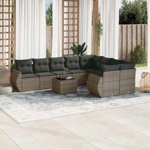VidaXL Polyrattan Kerti Ülőgarnitúra - 10 részes - Szürke