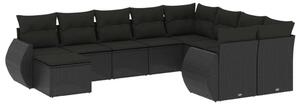 VidaXL Polyrattan Kerti Ülőgarnitúra - 10 részes - Fekete