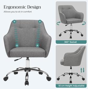 Ergonomikus irodai szék, állítható magasságú, 65x69x(83-93) cm, szürke