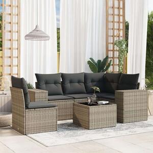 VidaXL Polyrattan Kerti Ülőgarnitúra - 6 részes - Szürke
