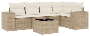 VidaXL Polyrattan Kerti Ülőgarnitúra - 6 részes - Bézs