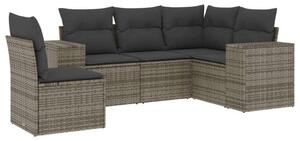 VidaXL Polyrattan Kerti Ülőgarnitúra - 5 részes - Szürke