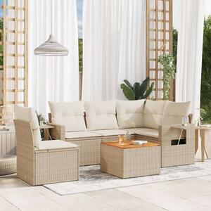 VidaXL Polyrattan Kerti Ülőgarnitúra - 6 részes - Bézs