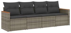 VidaXL Polyrattan Kerti Ülőgarnitúra - 4 részes - Szürke
