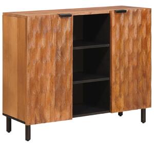 VidaXL Széf ajtóval Akácbarna felület 90 x 33,5 x 75 cm Tömör Mangófát