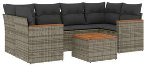 VidaXL Polyrattan Kerti Ülőgarnitúra - 7 részes - Szürke