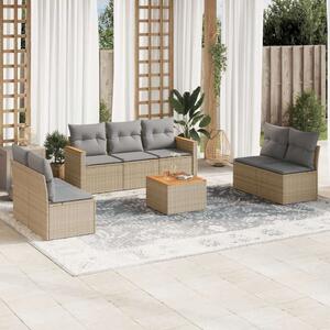 VidaXL Polyrattan Kerti Ülőgarnitúra - 8 részes - Bézs