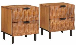 VidaXL Éjjeliszekrény 2 pcs Barna 40 x 33 x 46 cm Tömör Mangófát