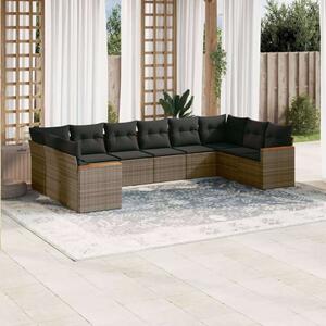 VidaXL Polyrattan Kerti Ülőgarnitúra - 10 részes - Szürke