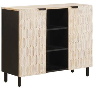 VidaXL Széf Fehér mosott felület 90 x 33,5 x 75 cm Tömör Mangófát
