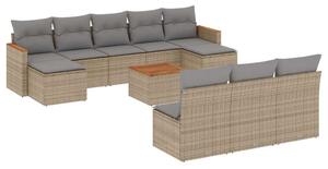 VidaXL Polyrattan Kerti Ülőgarnitúra - 11 részes - Bézs