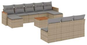 VidaXL Polyrattan Kerti Ülőgarnitúra - 11 részes - Bézs
