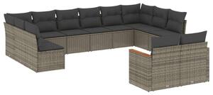 VidaXL Polyrattan Kerti Ülőgarnitúra - 12 részes - Szürke