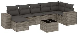 VidaXL Polyrattan Kerti Ülőgarnitúra - 8 részes - Szürke